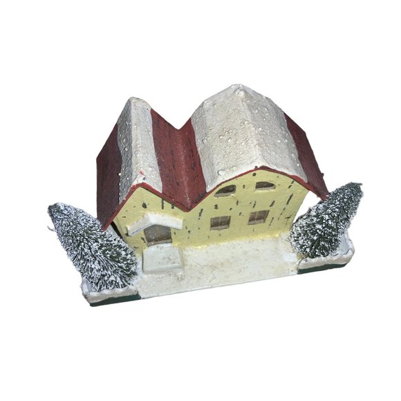 Cardboard Christmas Village House Yellow - Picture 3 of 9